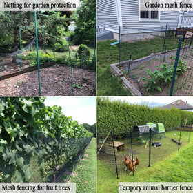 JUNKOGO multi-use fencing for pets and poultry in a garden setting