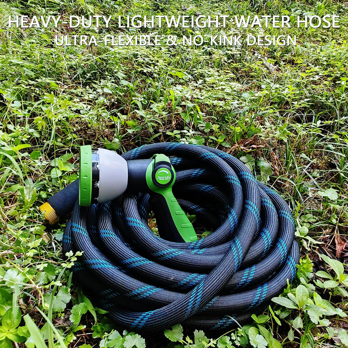 Junredy hose with 3/4-inch fittings ensures secure connections and fewer leaks.