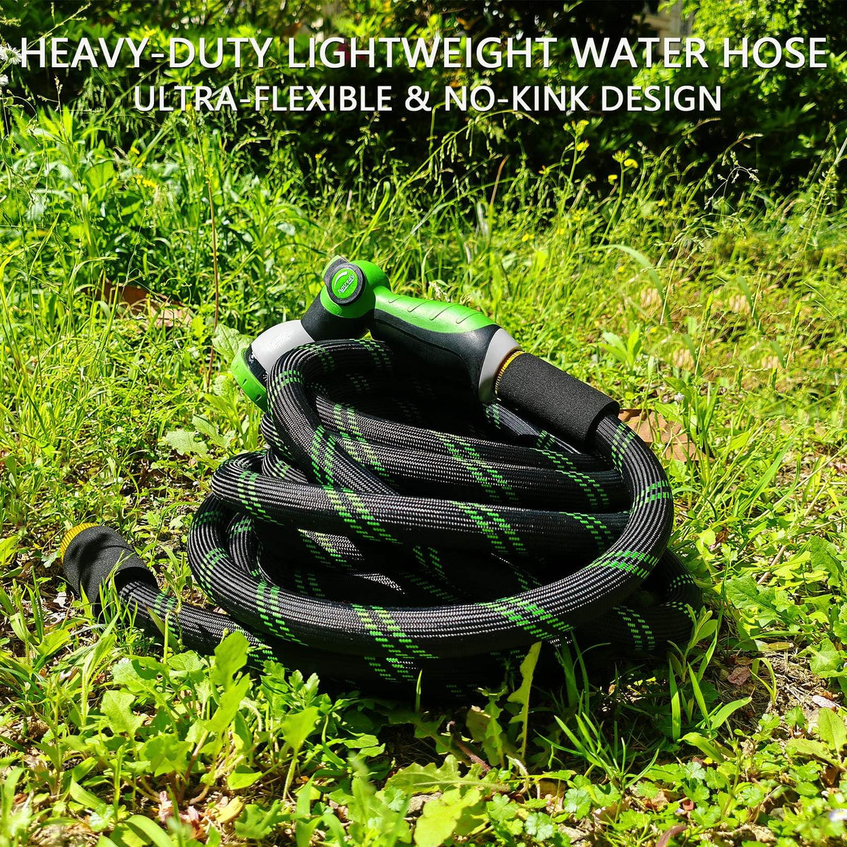 Junredy garden hose all-weather performance withstands sun and cold.