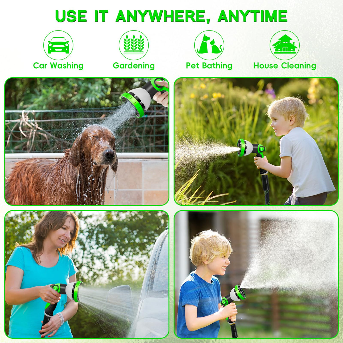 Junredy garden hose extended reach up to 200 ft with extra hoses.