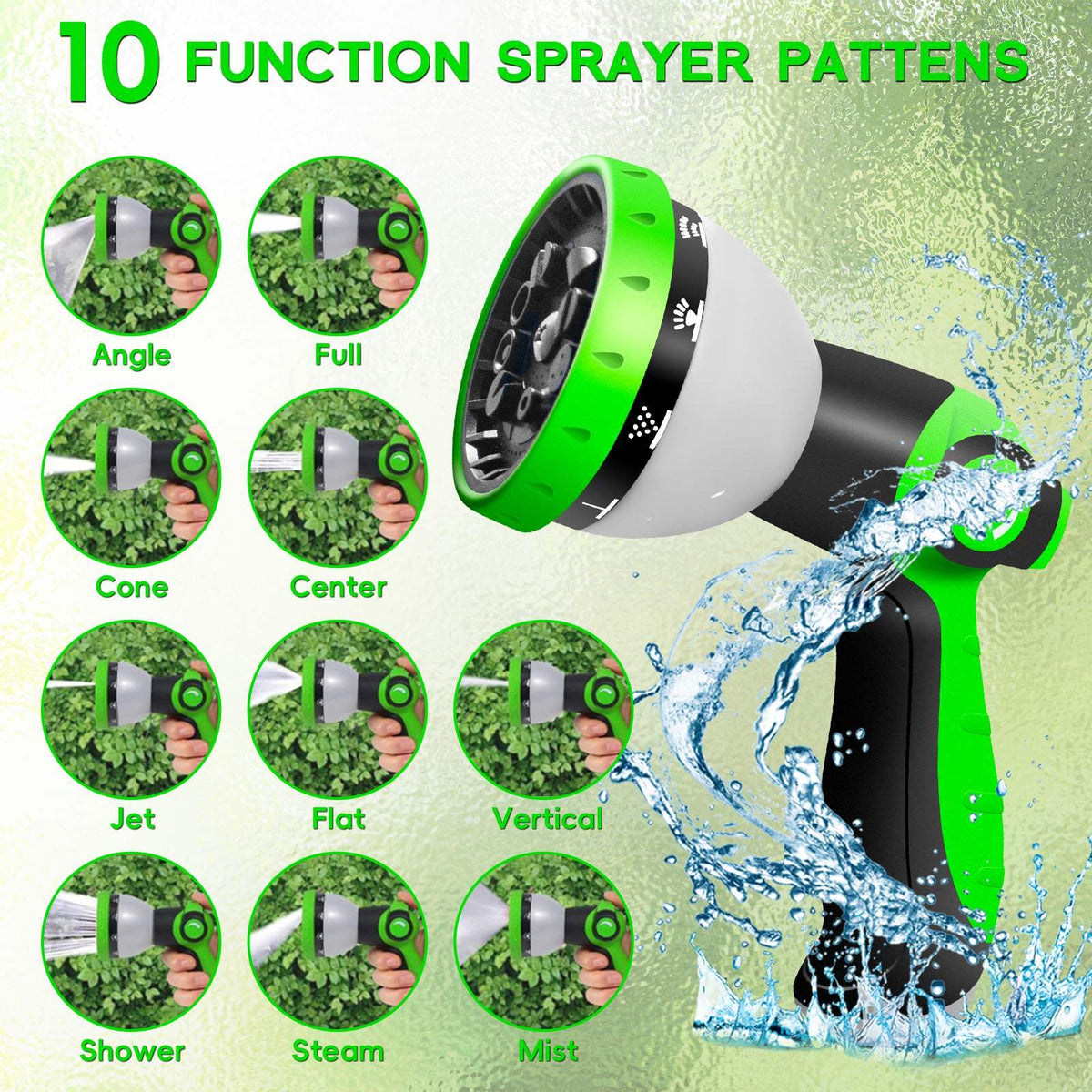 Junredy garden hose solid fittings prevent leaks during connections.