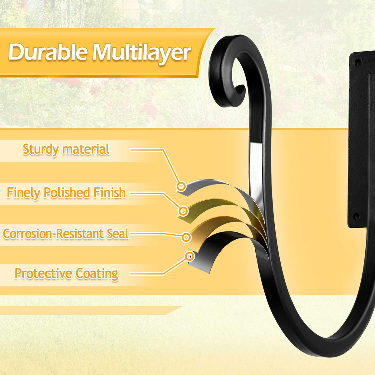 Junshuo hose holder wall mount on wall setup image, showing simple mounting hardware included.