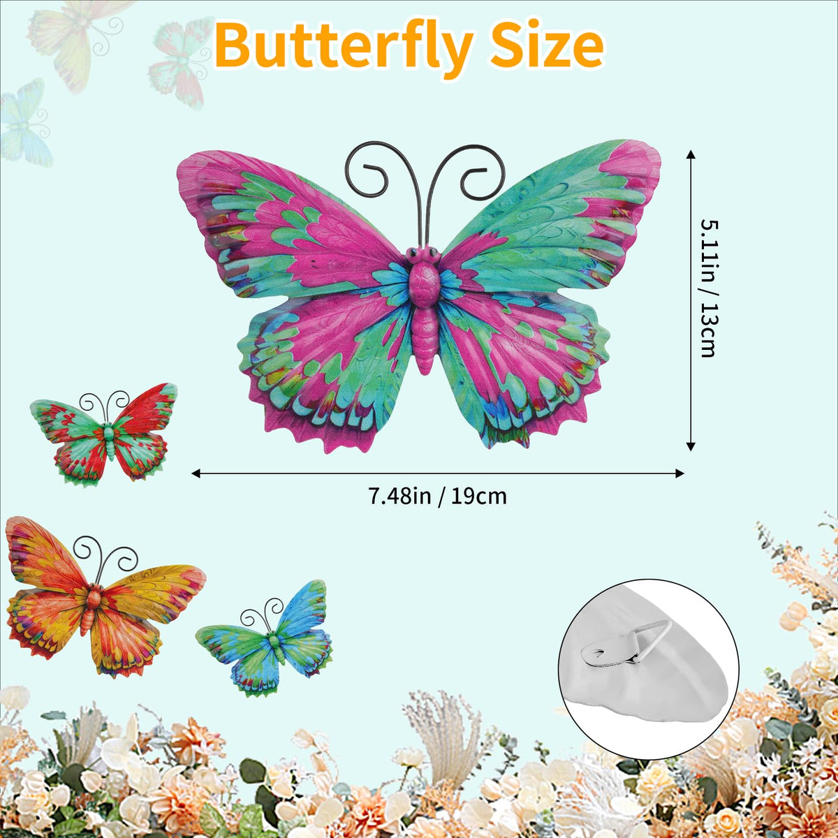 Junware orange butterfly wall art brings playful patio energy.