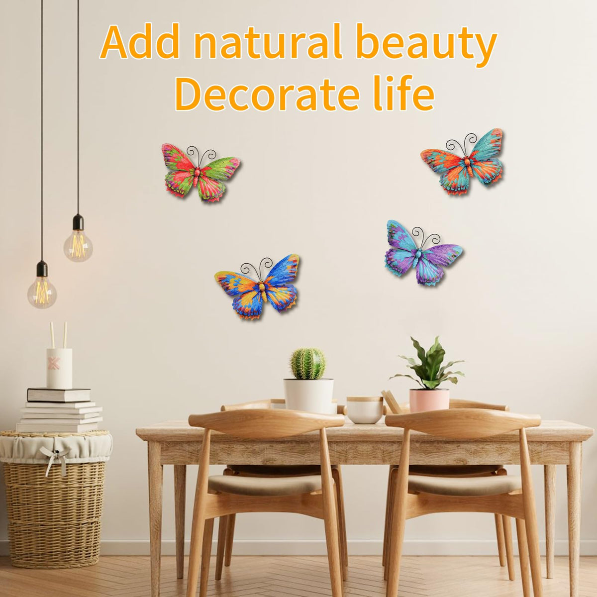 Junware butterfly wall art orange edition enhances patios with sunny, eye-catching flair.