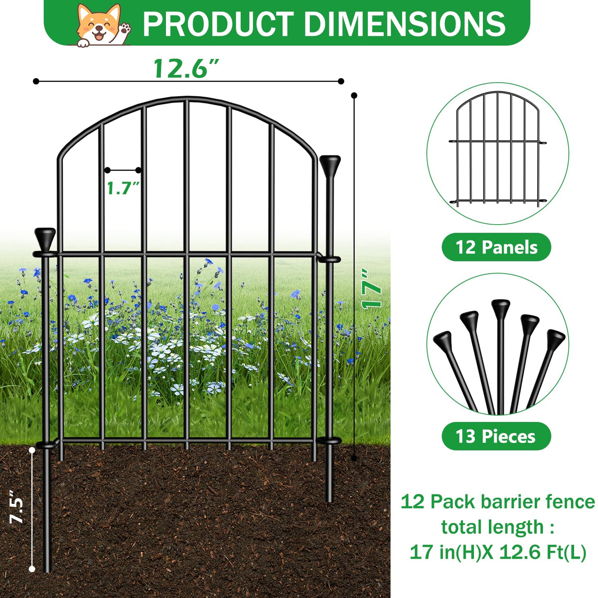 JUNYAO no-dig snap-circle installation showing tool-free setup for rapid fencing.