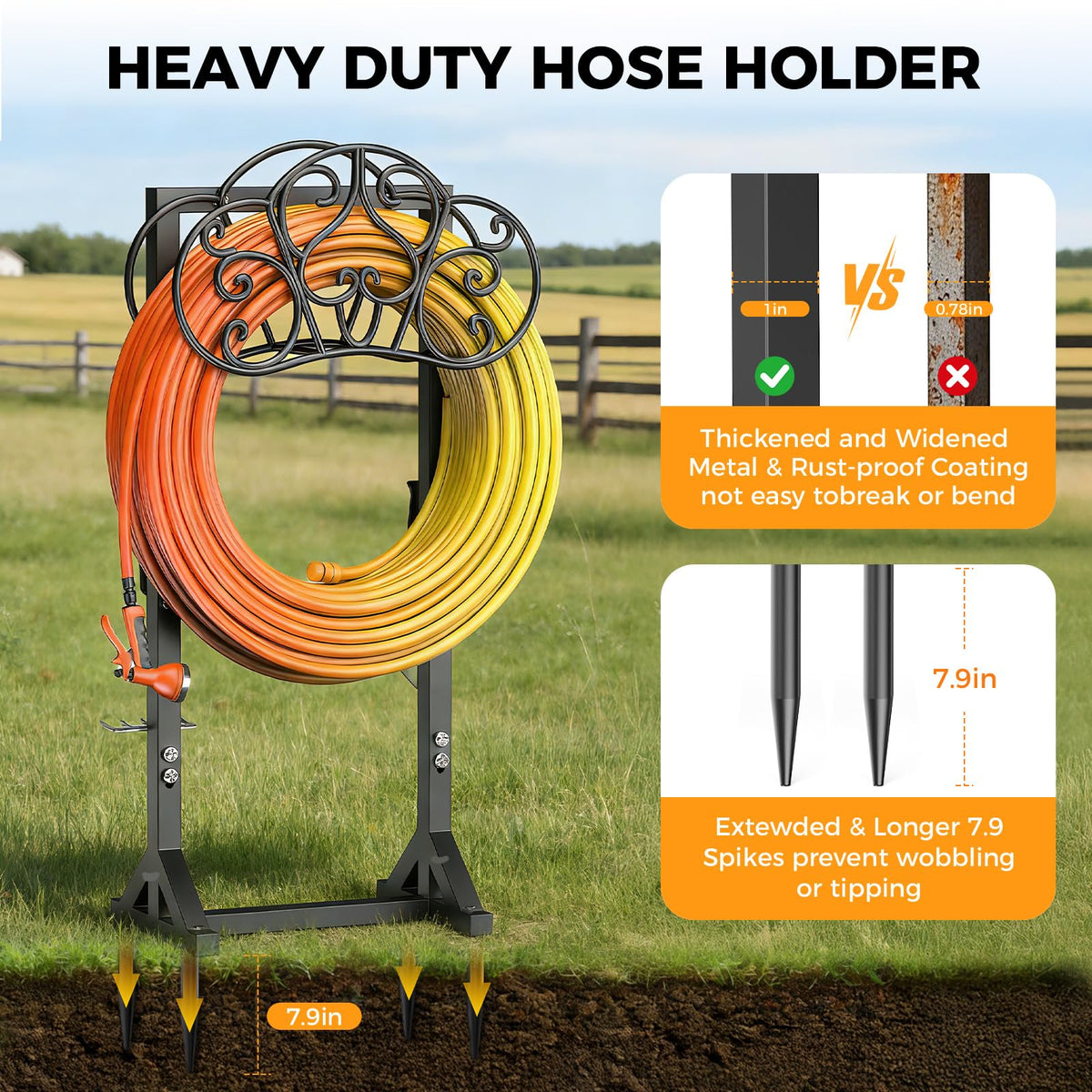 JUNYIYOUO back hooks add extra storage for gloves and nozzles.