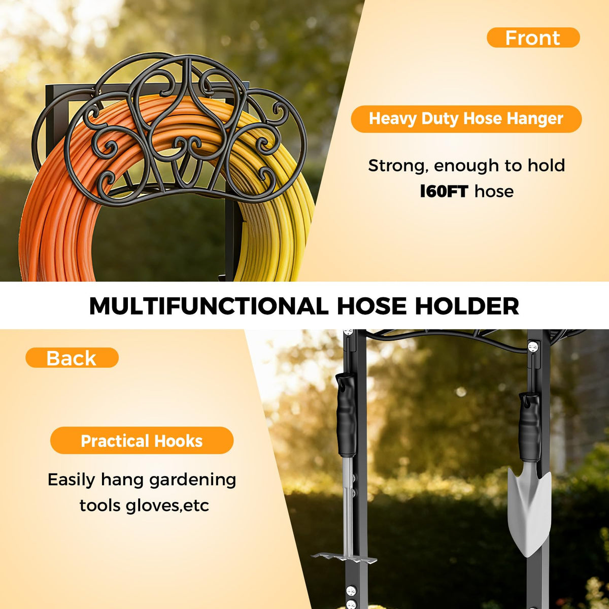 JUNYIYOUO rust-proof coating protects the frame from sun and rain.