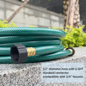 JUNZHIDA half-inch garden hose 15ft with GHT connector for seamless faucet attachment