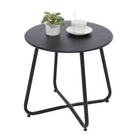 Juserox outdoor small round table with weatherproof finish for patios and balconies