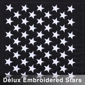 JUSHEN flag with embroidered stars offers lasting color and detail.
