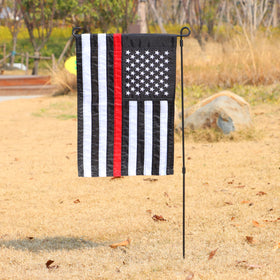 JUSHEN flag honors firefighters and EMTs for a front-yard tribute.