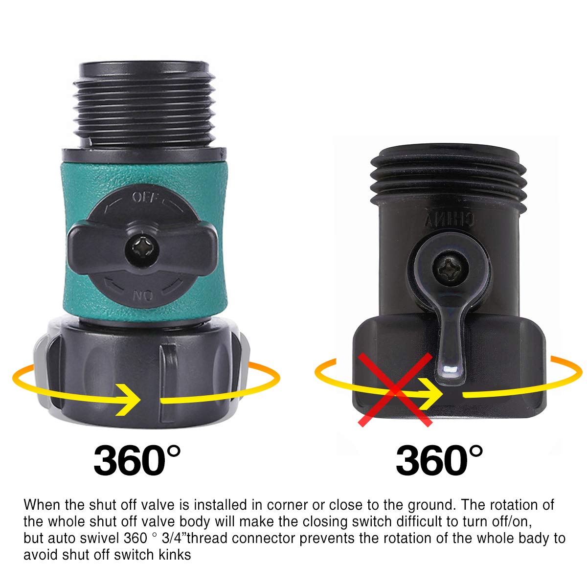 JUSONEY hose connector with seal gasket ensures a tight, leak free connection.