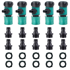 JUSONEY hose shut-off valve with quick-connect for easy water control.