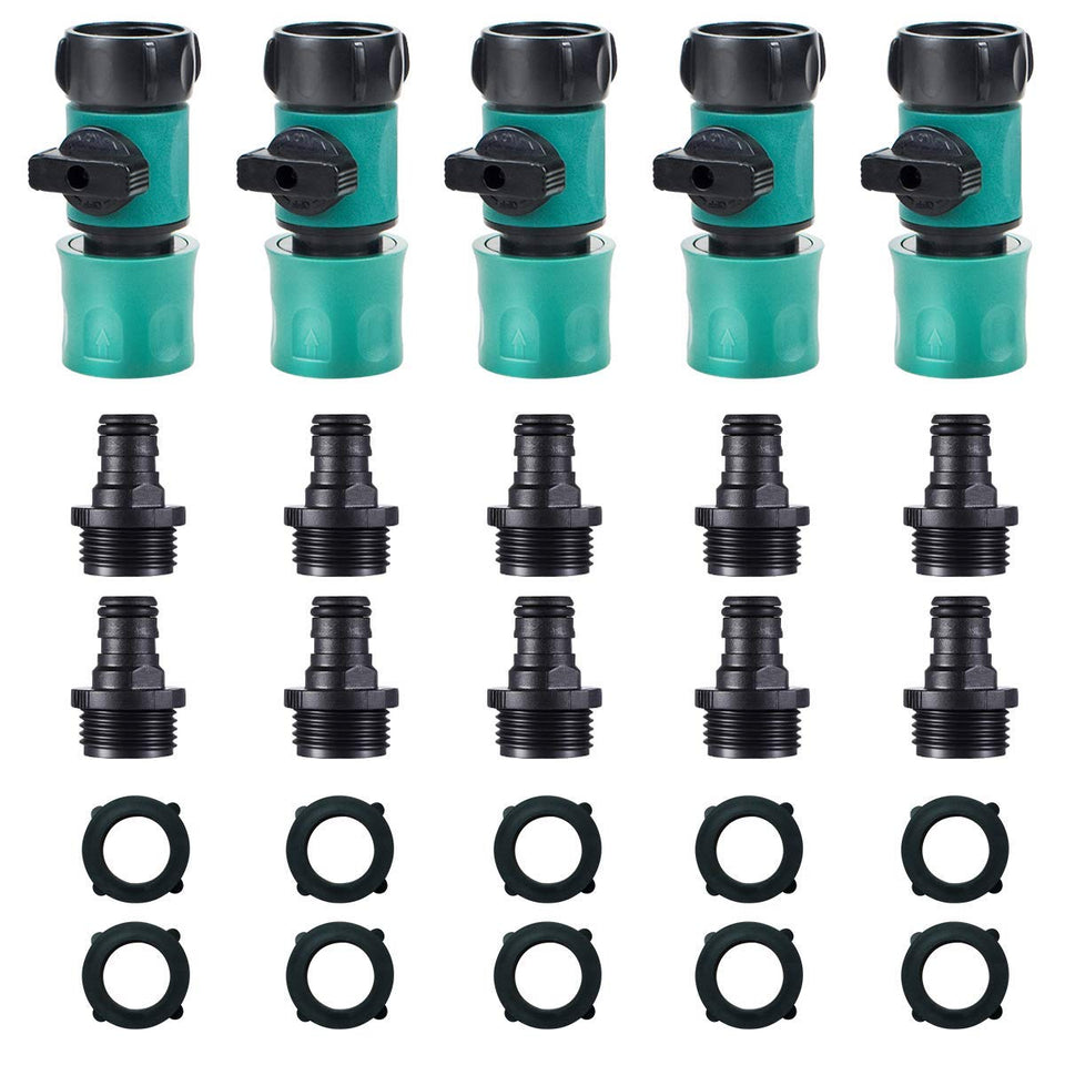 JUSONEY hose shut-off valve with quick-connect for easy water control.