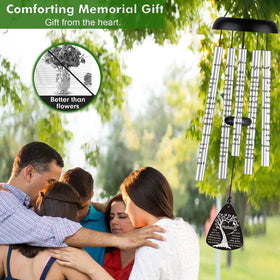 Just For Wind memory wind chimes in a yard symbolize lasting bonds and cherished memories