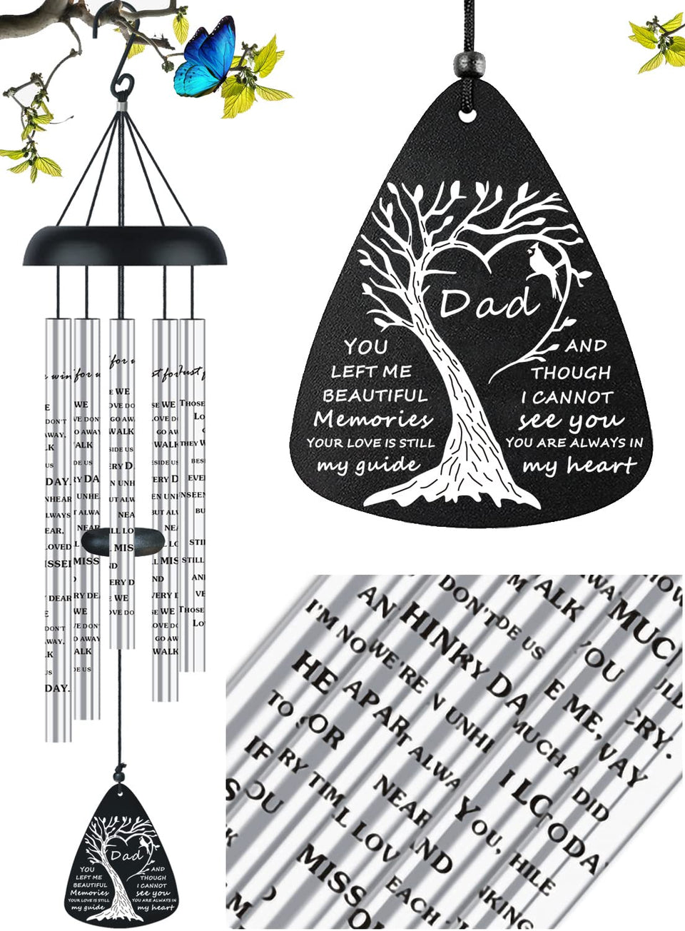 JUST FOR WIND memory wind chimes in garden create a soothing outdoor tribute.
