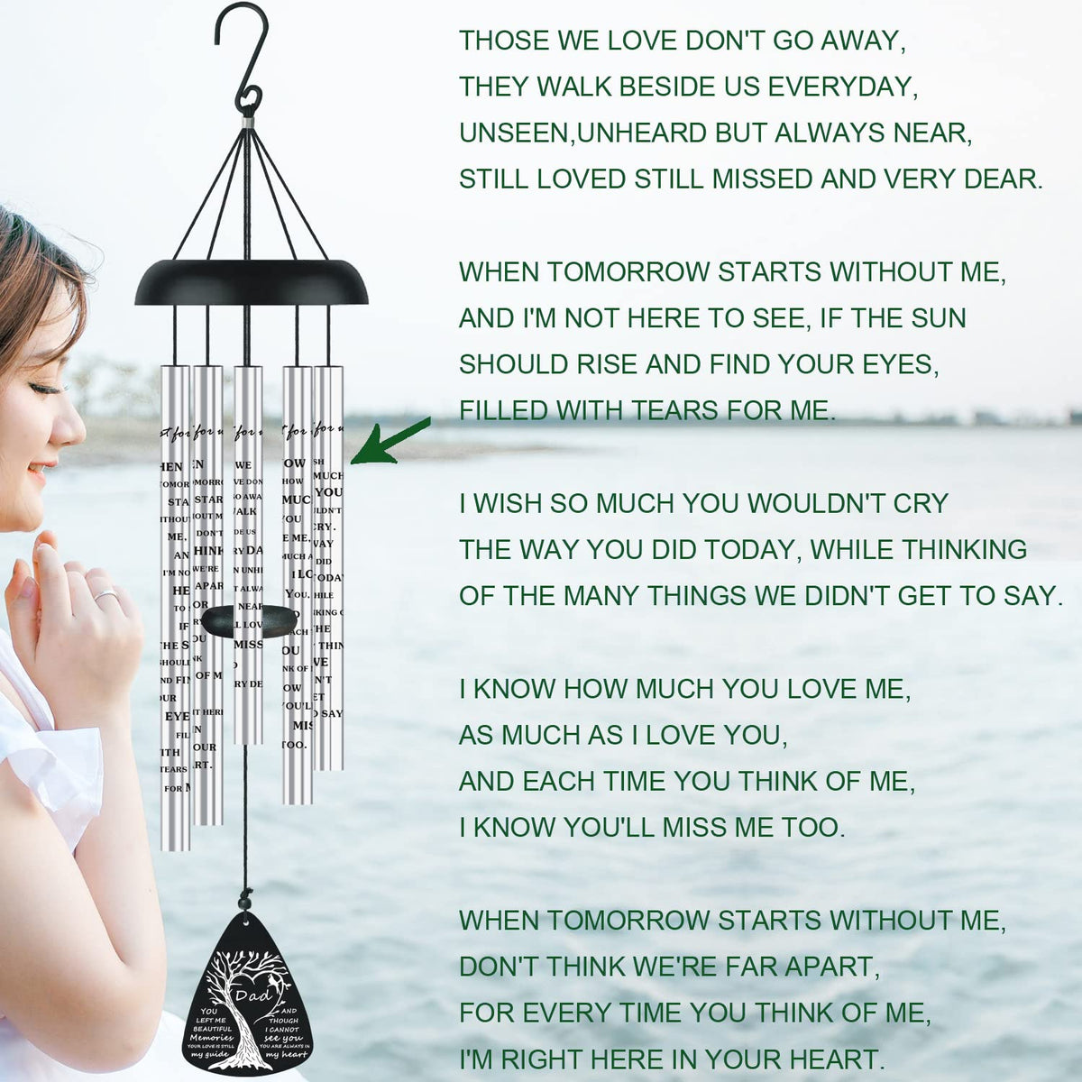 JUST FOR WIND modern design wind chime adds an elegant outdoor focal point.