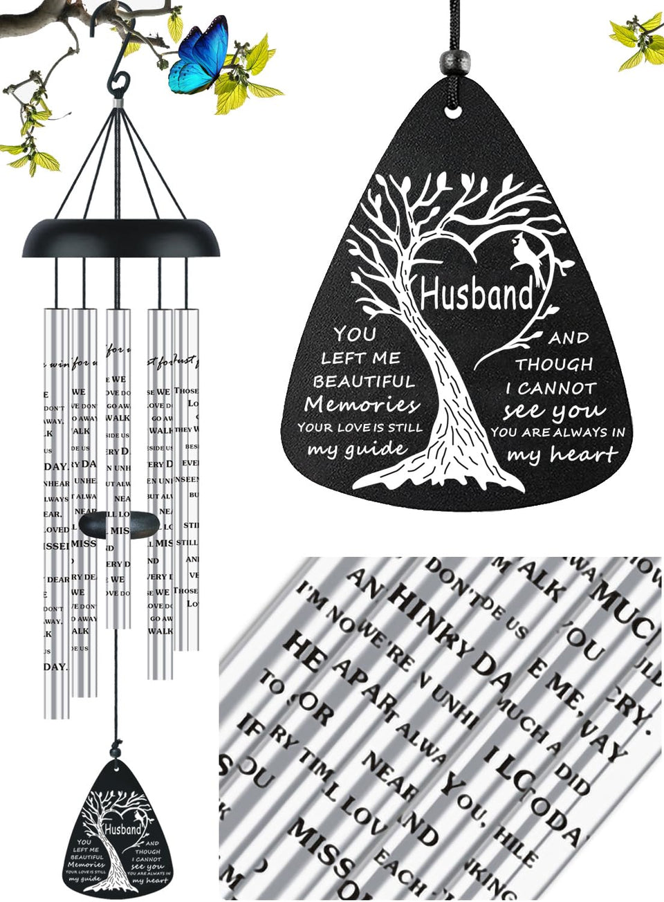 Just For Wind sympathy memorial wind chimes in a garden setting offering a soothing breeze-inspired melody