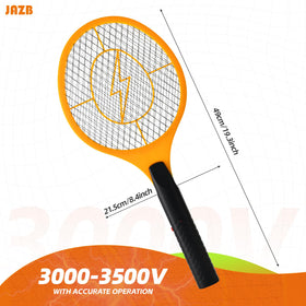 Just QT fly zapper racket back view shows portability for outdoor use