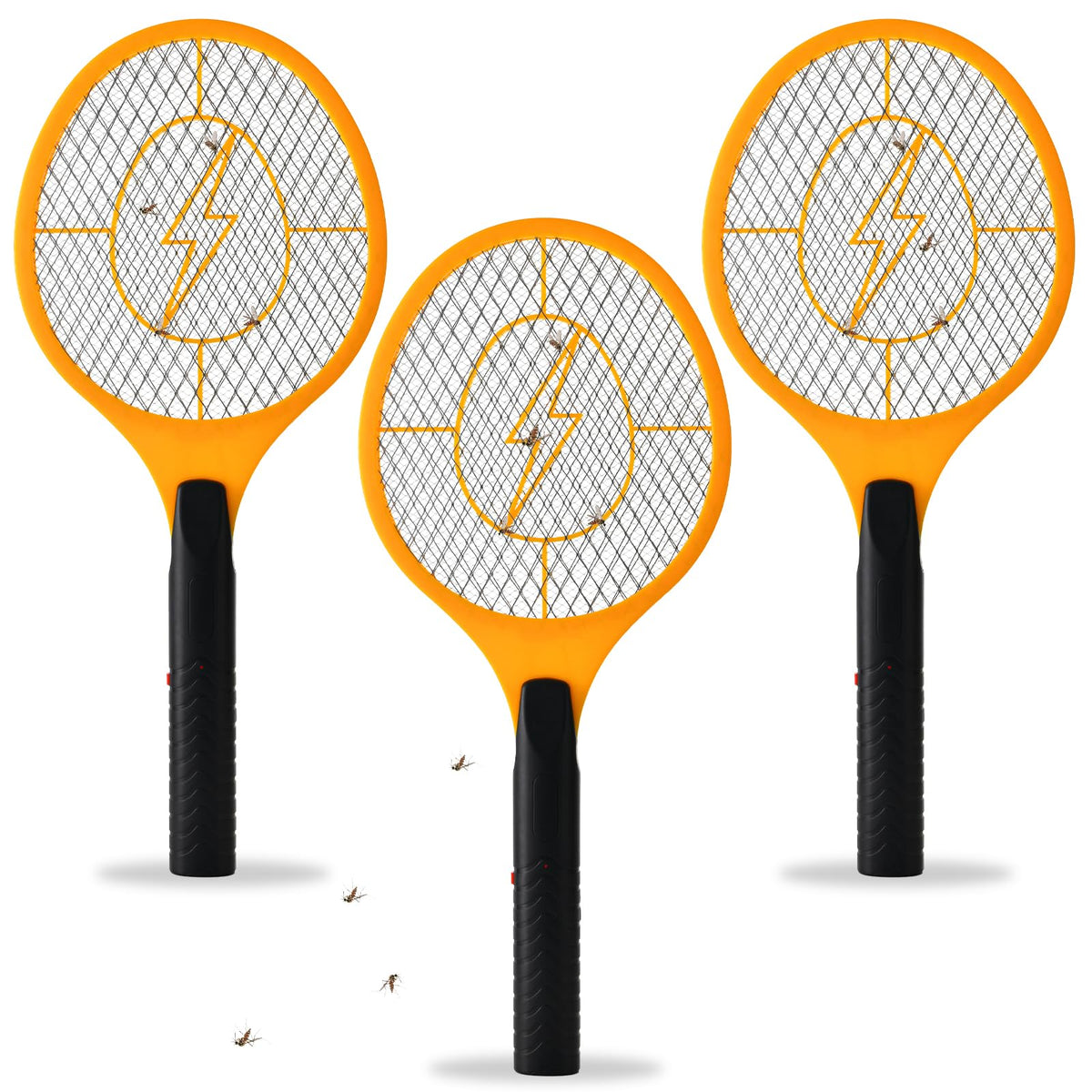 Just QT fly zapper racket front view for quick indoor bug control