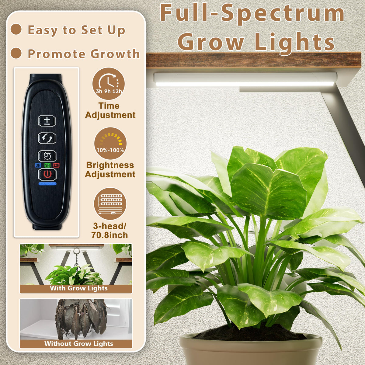 JUSTOGO 63-inch tall plant stand fits corners while showcasing greenery.