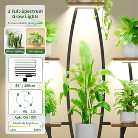 JUSTOGO metal plant rack with sturdy frame supports heavy pots securely.