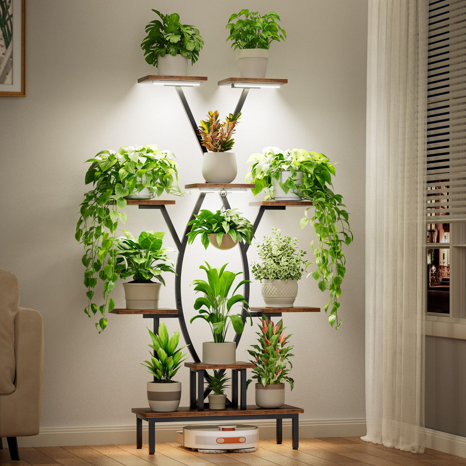JUSTOGO plant stand with grow lights for healthier indoor growth.