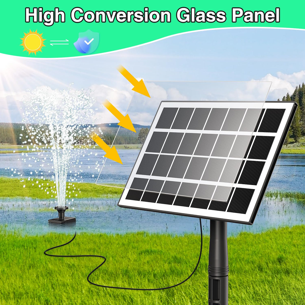 JuTai 9.84ft cord enables flexible panel placement in sun.