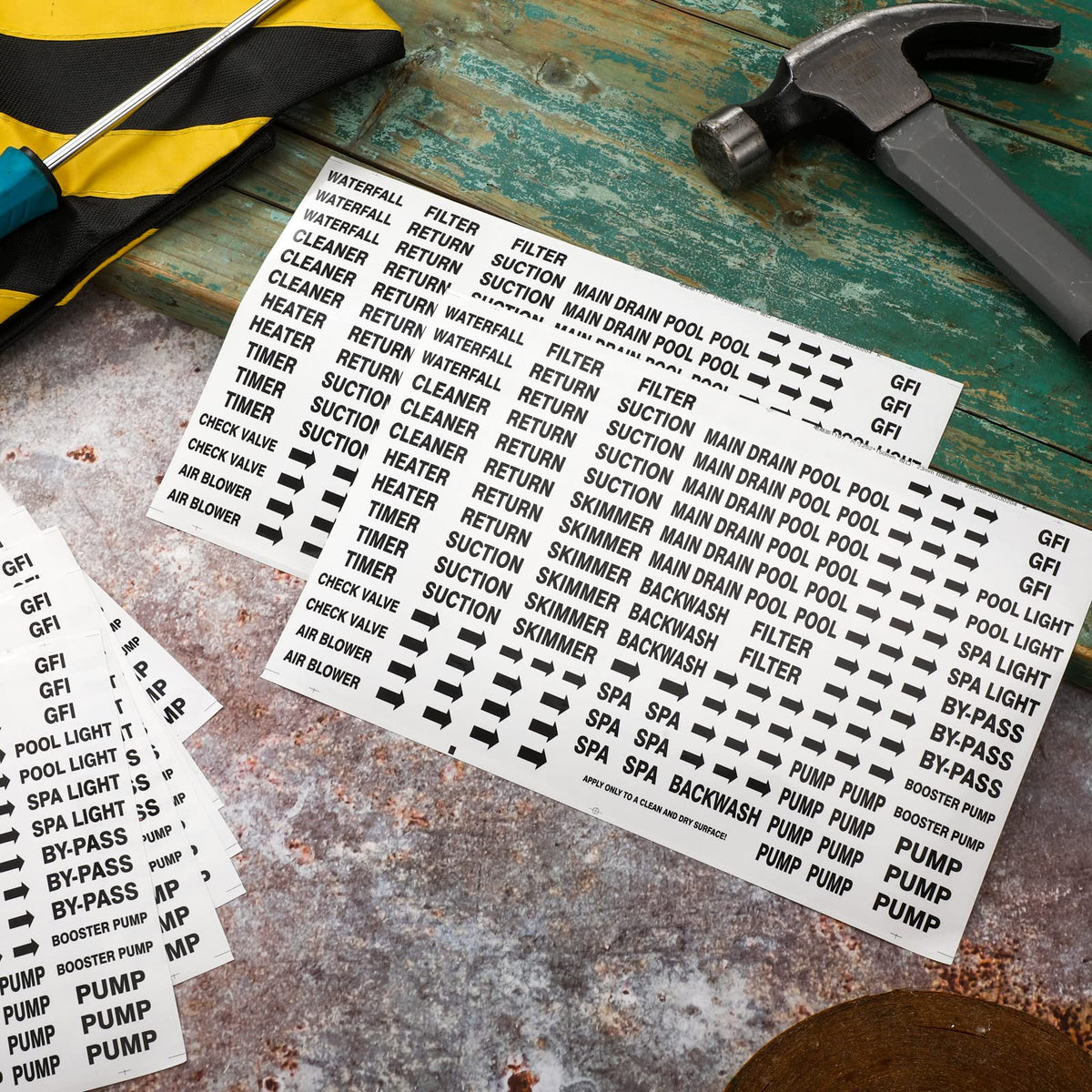 Jotom identification labels packaging in waterproof sheets.