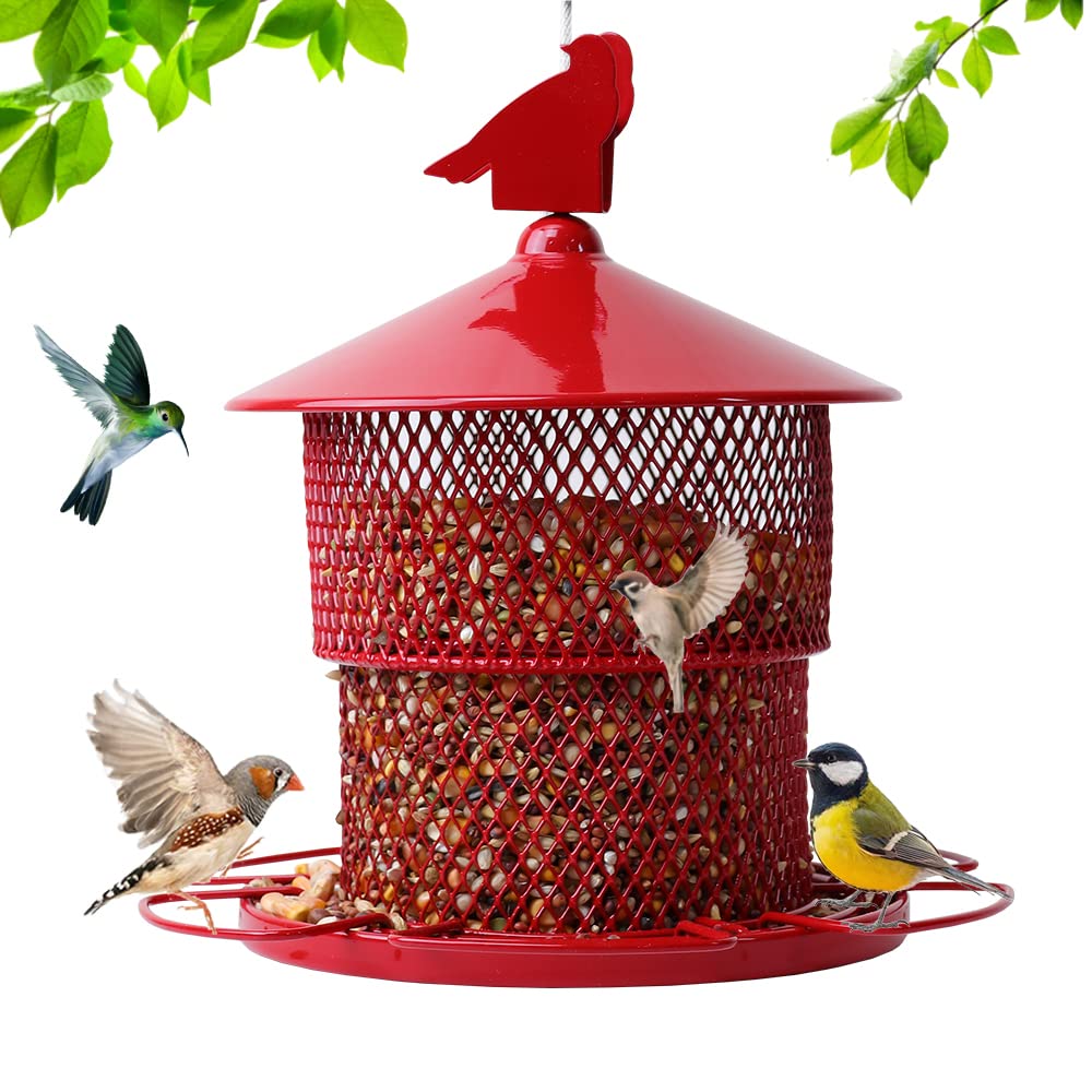 JUTYAST hanging bird feeder suits patios, decks, and gardens.