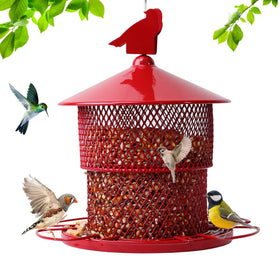 JUTYAST hanging bird feeder suits patios, decks, and gardens.