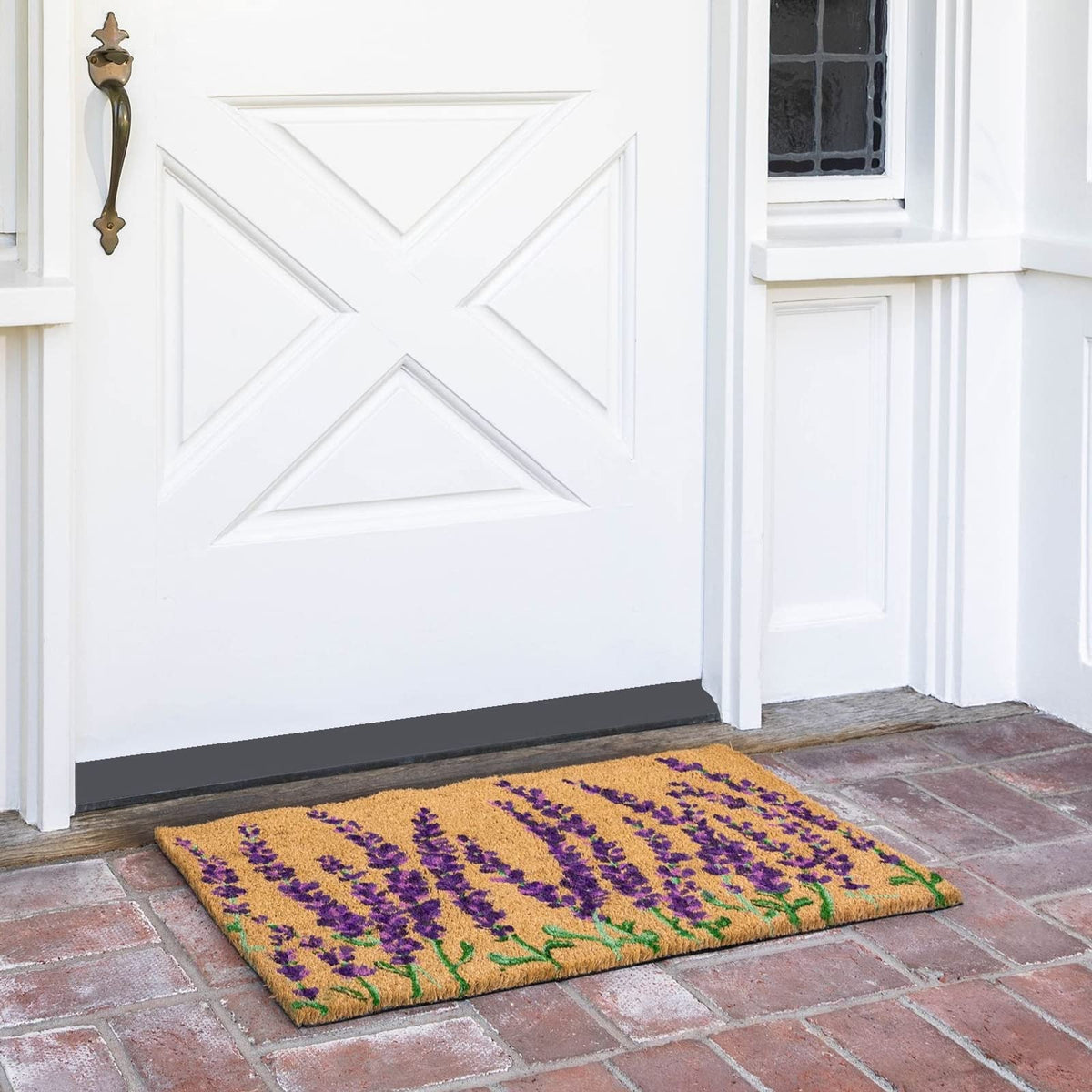 Juvale coir doormat texture closeup highlighting durable outdoor surface.
