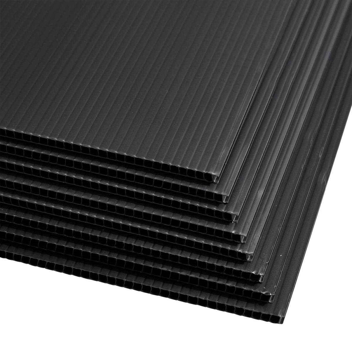 Juvale corrugated plastic board 18x24 black surface ideal for markers and vinyl decals.