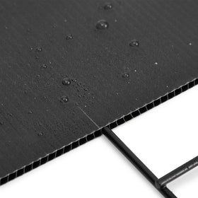 Juvale corrugated plastic board 18x24 black durable sign sheet for lawn displays.