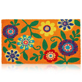 Juvale Floral Coir Door Mat front door entry enhances curb appeal for outdoor welcome.