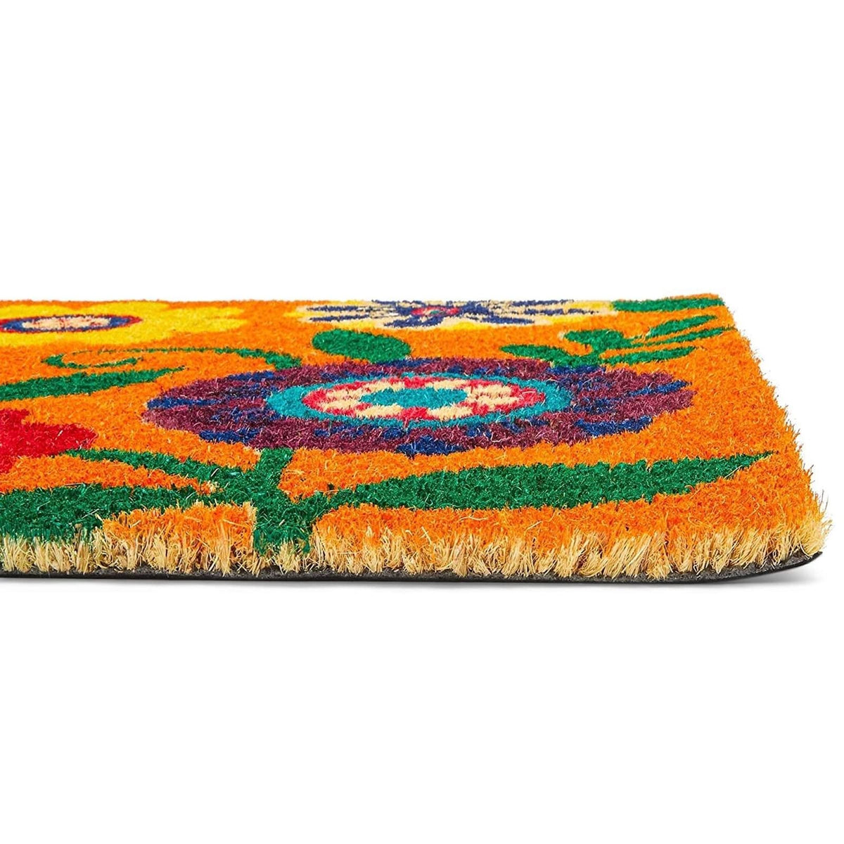Juvale Floral Coir Door Mat outdoor use durability against elements for high-traffic doors.
