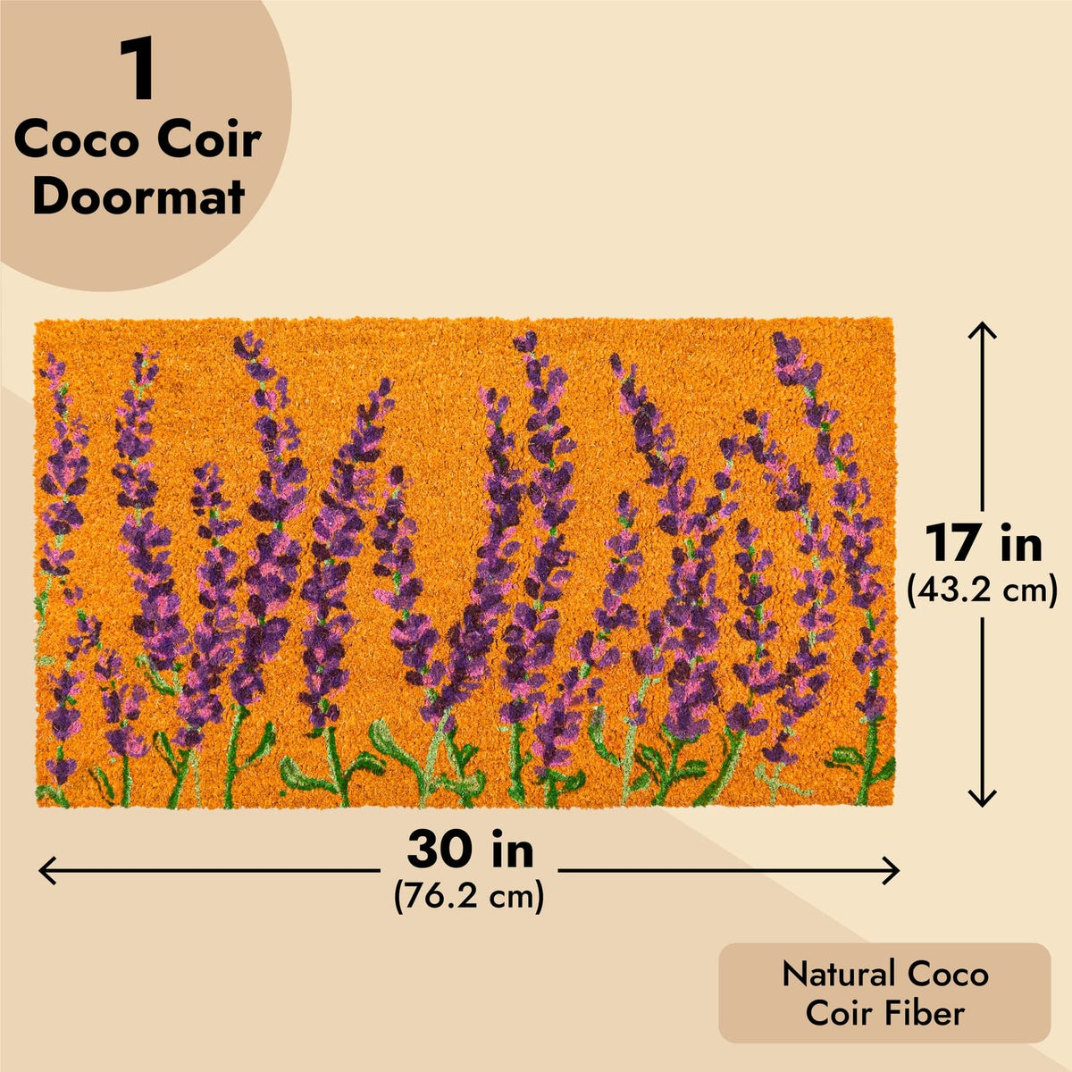 Juvale front door entrance mat closeup showing rich purple tones.