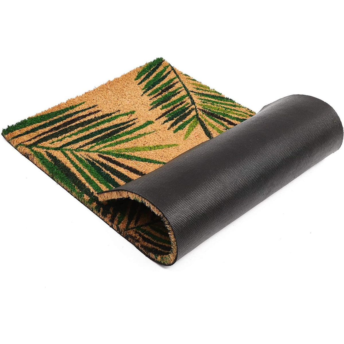 Juvale handmade porch rug showcases vibrant leaf design for welcoming outdoor spaces.