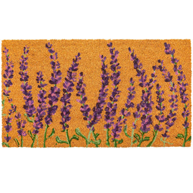 Juvale lavender floral door mat 30x17 with vibrant pattern for welcoming entryways.