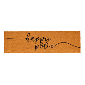 Juvale Happy Place coco coir door mat traps dirt at the threshold
