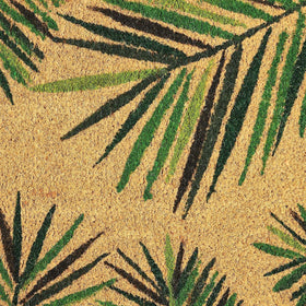 Juvale vibrant leaf pattern door mat coordinates with outdoor decor and colors.