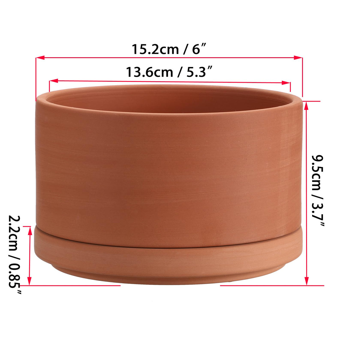 JUXYES terracotta succulent planter closeup breathable surface for roots