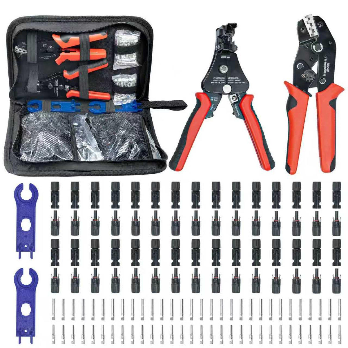 JUYLTOOL 60pcs solar crimping kit with MC4 connectors for secure field wiring