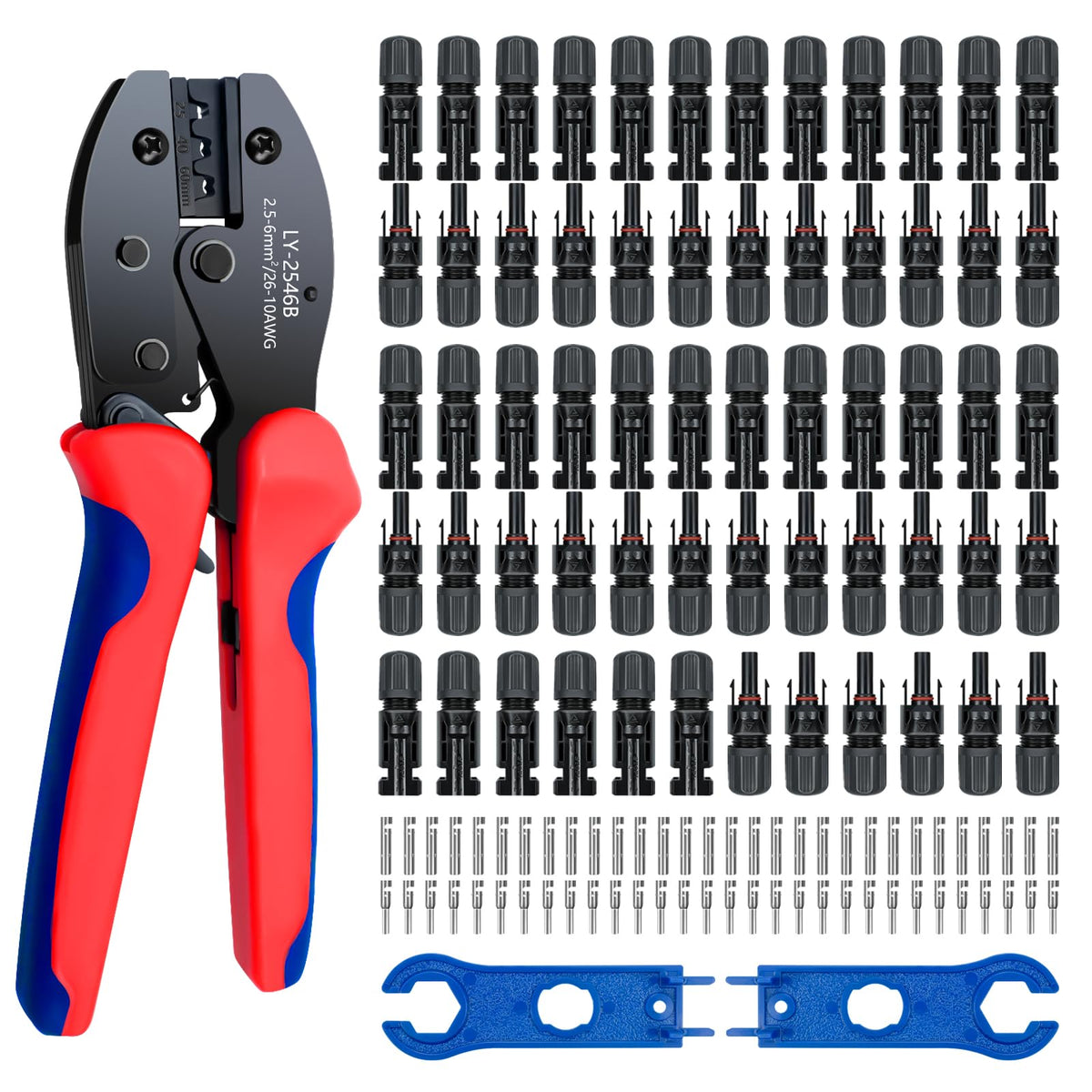 JUYLTOOL solar connector kit with 60pcs enables easy PV wiring