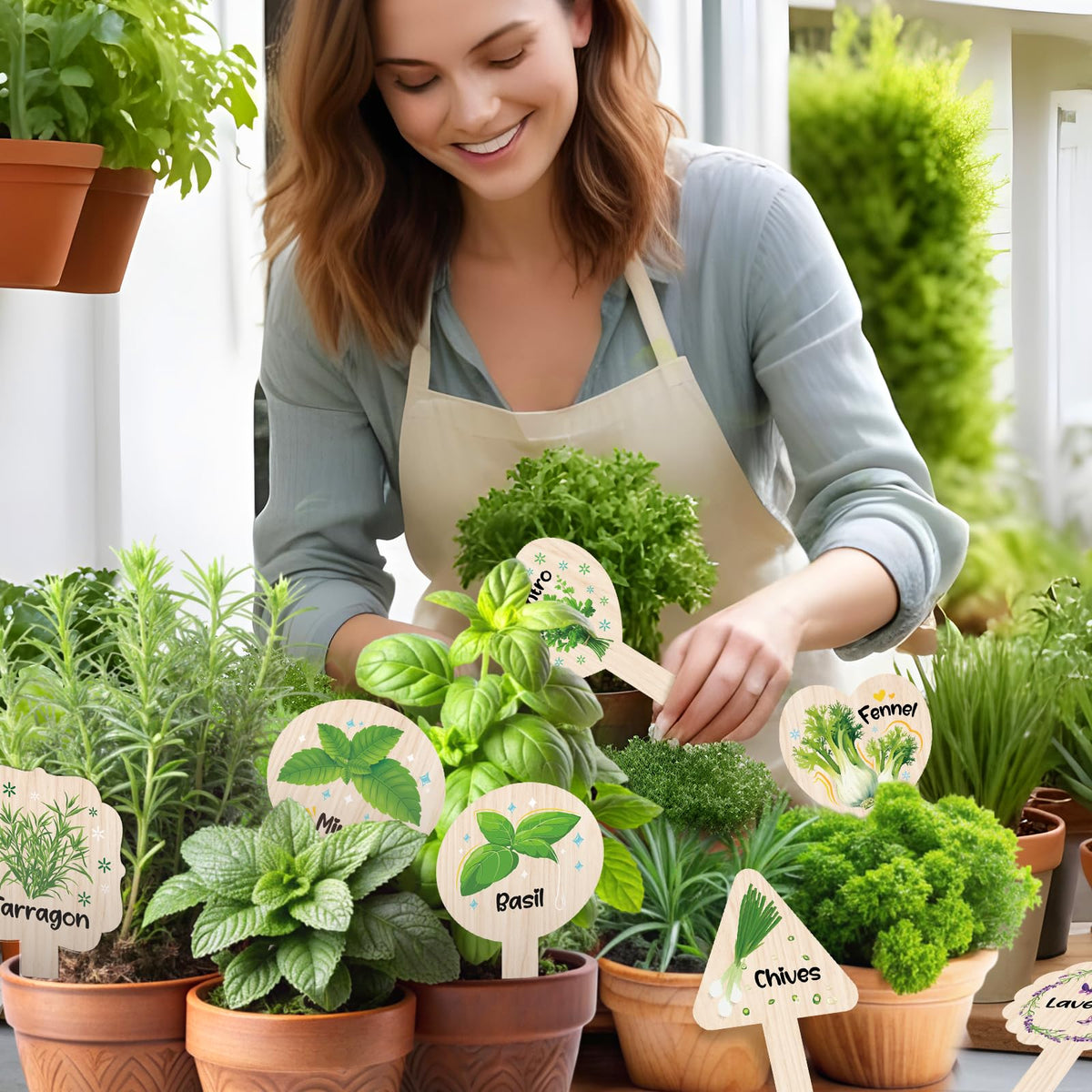 JUYRLE plant stakes stay readable in wet soil, resisting fading.
