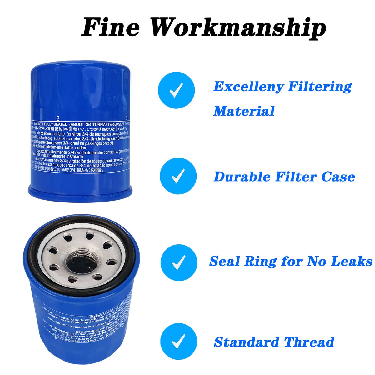 Jvfnxpm oil filter label closeup shows part numbers and compatibility.