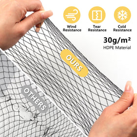 Jvgoo bird netting with zip ties and staples secures edges