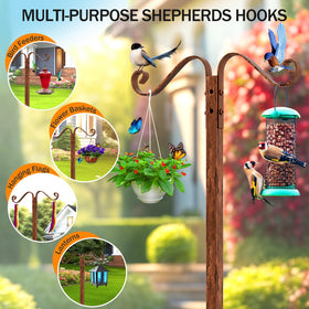 Jvgoo hose holder with rustic shepherd hooks for garden decor