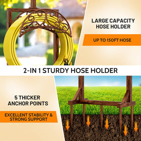 Jvgoo heavy-duty metal hose stand with durable coating