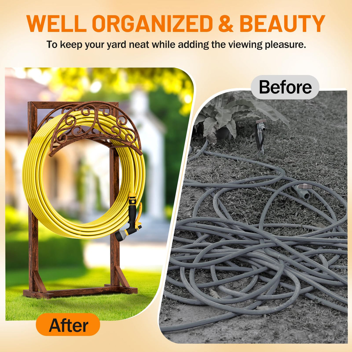 Jvgoo rust-resistant powder coating protects outdoor hose storage